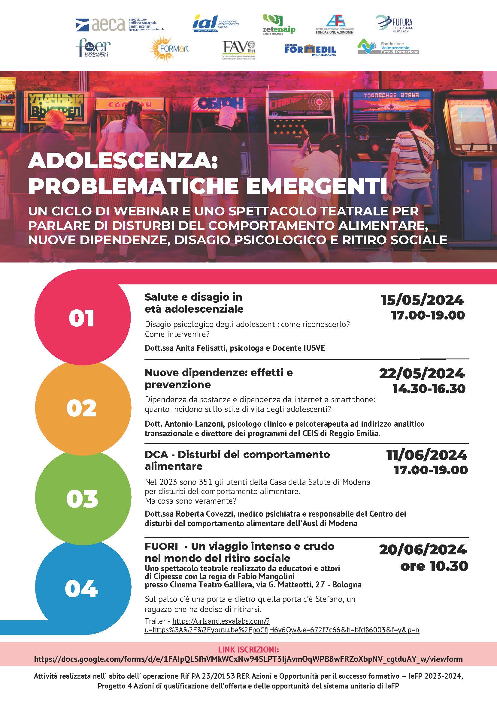 Adolescenza: problematiche emergenti – Ciclo di webinar dal 15 Maggio 2024